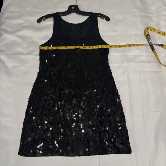 Black Sequin Sleeveless Mini Dress By Express S - Picture 4 of 8